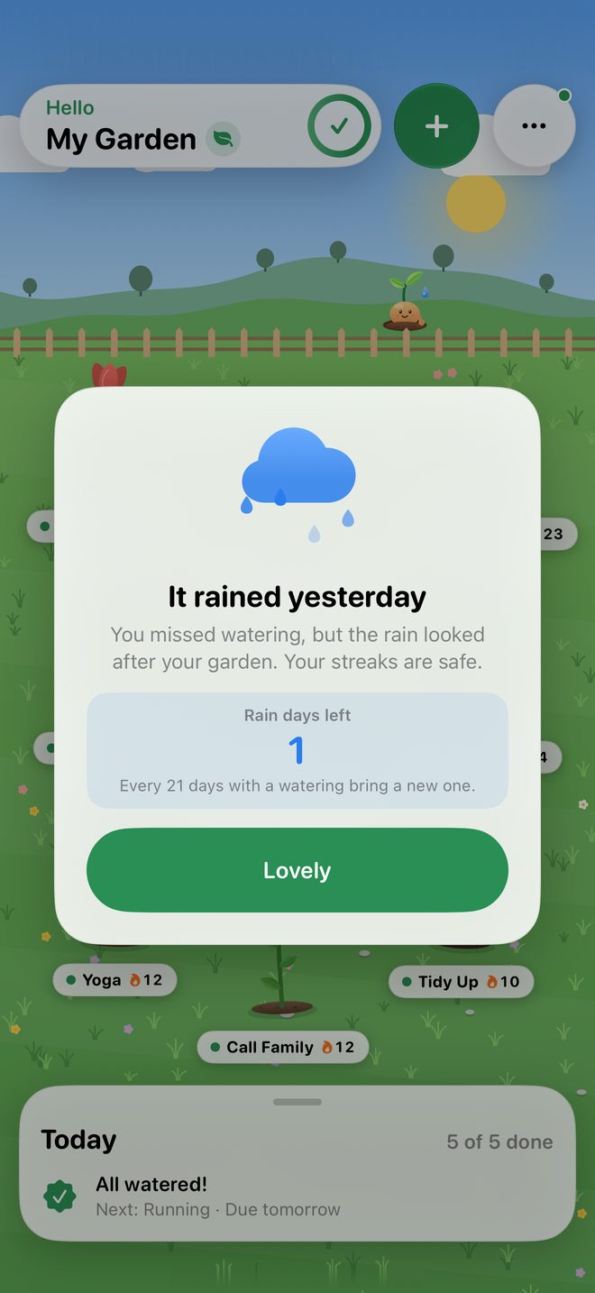 Screenshot of the Knubbi app